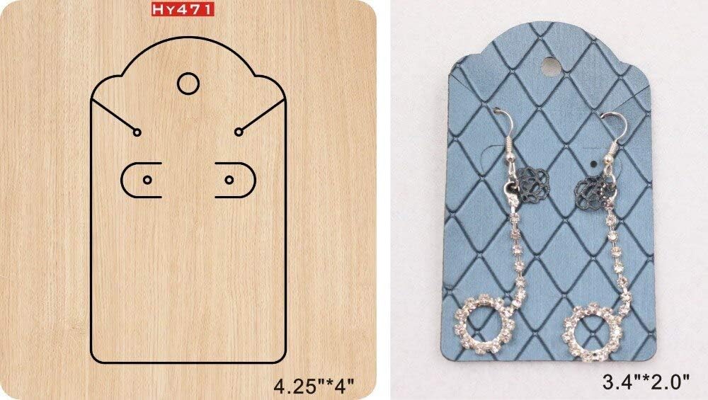 1 Pc 3.4x2Inch Hanging Jewelry Cards Die Cut-Wooden Hair Band Cards Cutting Dies for DIY Craft-Hair Bow Holder Cutting Die-Hair Bow Tags Die Cut-Hang Hair Bows Cutting Die