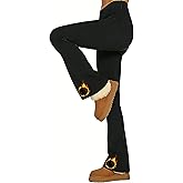 Sunzel Fleece Lined Flare Leggings Women High Waisted Tummy Control Winter Warm Thermal Flared Yoga Pants for Cold Weather