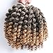 3 Packs Wand Curl Crochet Hair Synthetic Crochet Braids 8 Inch Jamaican Bounce Twist African Braiding Hair For Black Women (T1B/27)