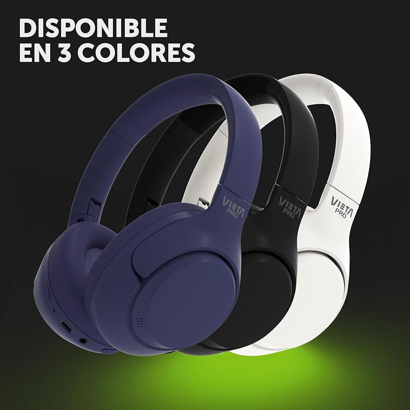 Cuffie auricolari Calm 2, Bluetooth, funzione Dual Pairing, cancellazione attiva del rumore ibrido e modalità ambiente, Aux-in, microfono, fascia regolabile. Batteria 60 H.