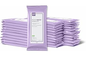 Medline ReadyBath Adult Bath Wipes, 240 Wipes (8 Wipes, 30 Packs), Scented, No Rinse Formula with Aloe, Shower Wipes for Sensitive Skin, Hypoallergenic & Alcohol-Free Wet Wipes, 8 x 8 Inch