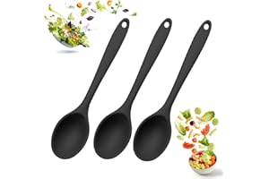Silicone Spoons for Cooking, Serving Spoons Silicone Cooking Spoons for Mixing, Stirring & Basting, 10 INCHES, Nonstick Heat 