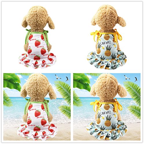 NEARTIME Puppy Clothes, Small Dog Cat Pet Dress Fly Sleeve Dress for Pet (XL, A-Light Blue) - Thumbnail 2