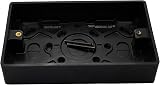 SHPELEC 13A 2 Gang Switched Socket Surface Back Box Matt Black view 2