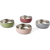 Monkey Proof™ Non-Toxic Stainless Steel Child Bowl 5” with Non-Slip Silicone Shell, Multi-color, (Set of 4 bowls) Unbreakable, Mess Free Feeding for Babies, Toddlers, Kids, BPA free