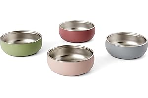 Monkey Proof™ Non-Toxic Stainless Steel Child Bowl 5” with Non-Slip Silicone Shell, Multi-color, (Set of 4 bowls) Unbreakable, Mess Free Feeding for Babies, Toddlers, Kids, BPA free