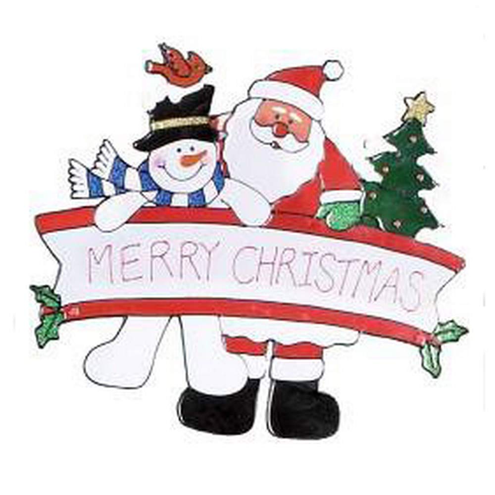 38cm Santa with Snowman Window Sticker
