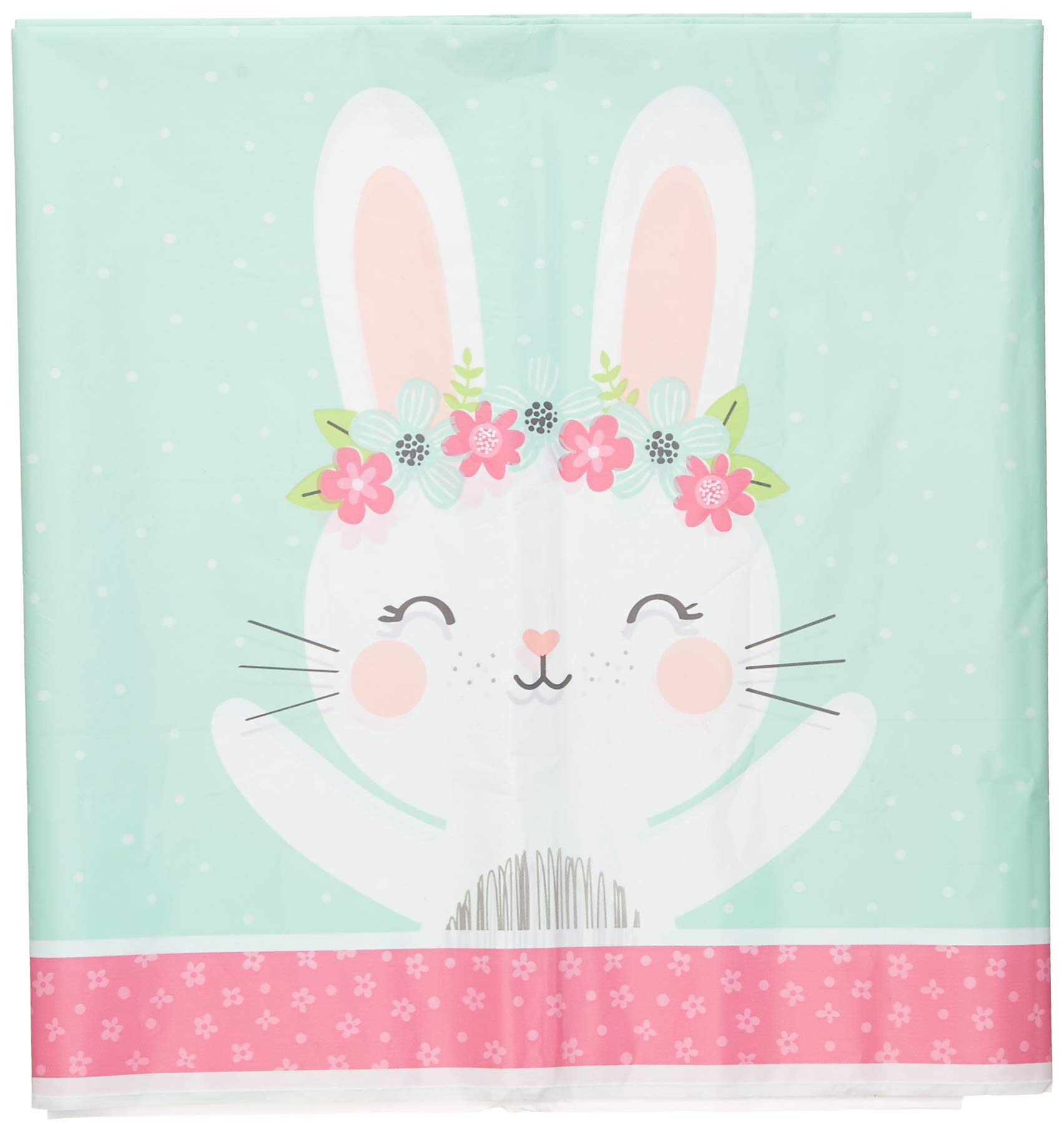 Creative Party PC336656 Birthday Bunny Plastic Tablecover, 1 Pc