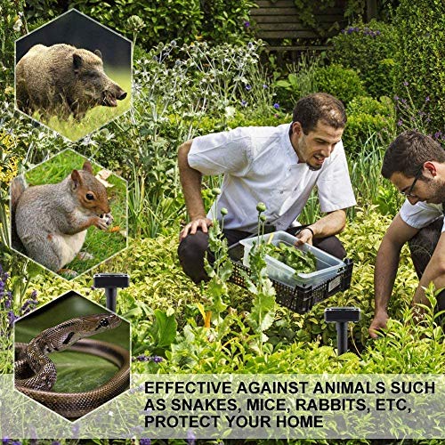 [2 Stück] Solar Maulwurfschreck, Ultrasonic Solar Maulwurfabwehr, IP56 Wasserdicht Wühlmausschreck, Mole Repellent, Maulwurfbekämpfung, Tiervertreiber Schädlingsbekämpfung für Den Garten