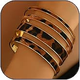 NORLSO Chunky Gold Leopard Bracelet for Women Leopard Cuff Stackable Bracelet Leopards Print Bangle Bracelets Summer Country Jewelry Gift