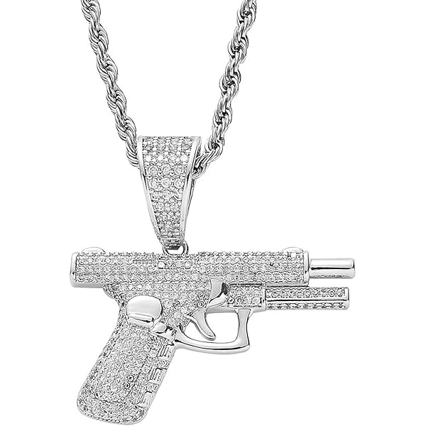 Halukakah Gold Chain for Men Iced Out,18k Real Gold Plated AK47