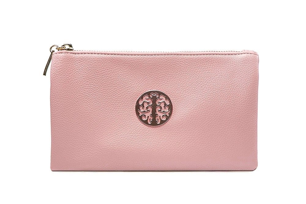 Long & Son Women's Small Clutch, Wristlet, Shoulder,Cross-Body Bags 3141 (Pastel Pink)