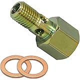 GlowShift Fuel Pressure Banjo Bolt Sensor Thread Adapter Compatible with 24-Valve 5.9L Dodge Ram 2500 3500 Cummins Diesel 199