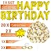 Zelaar Gold Happy Birthday Balloons Banner Set with Confetti Balloons for Birthday Party Decorations