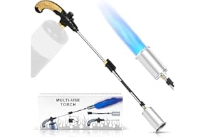 RUBDARK Propane Torch Weed Burner,High Output 800,000 BTU Heavy Duty Blow Torch 30" Detachable Long Arm Propane Weed Torch & Flame Control for Weeds Garden,Stumps,Wood,Melting Ice,Snow Road,Roofing,Outside