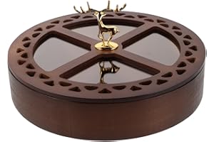 COLLBATH Nut Tray Lid 4-Compartment Snack Serving Tray Divided Dried Fruit Container for Party and Home