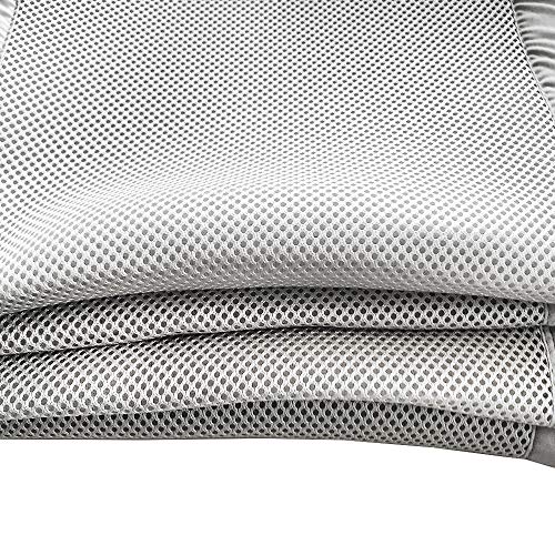 MBQMBSS Crib Bedding Bumper Set of 2 Baby Crib Bumper Mesh Adjustble Breathable Mesh Crib Liner Cotton Mesh Bumpers for Baby Crib 11.8'' x 134''&11.8'' x 63'' (Grey)