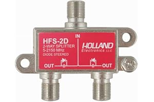 HOLLAND ELECTRONICS Holland (HFS2D) 2-Way Splitter (5-2050 Mhz) Diode Steered (HFS-2D)