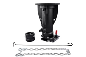 BICOS C5G1216 Fifth Wheel to Gooseneck Cushioned Trailer Hitch Adapter 12"-16" Adjustable Height Fifth Wheel to Gooseneck Cushioned Trailer Hitch Adapter for Camper RV Trailers 20000lbs with Safe Chain