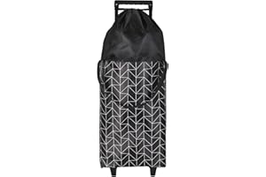 HOSDZOU Small Collapsible Shopping Cart (Black&Expandable Bag)