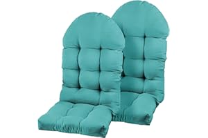 PNP HWJIAJU Set of 2 Patio Chair Cushion for Adirondack, High Back Rocking Chair Cushion 44x19x4 inch, Outdoor Seat Back Chair Cushion Sunscreen and Fade-Resistant (Lake Blue, 2)