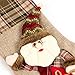 Jusdreen Christmas Stockings 3 Pieces Set 18 inches Cute Santa Wapiti Snowman Fireplace Stockings Plush 3D Applique