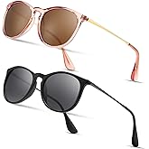 SUNGAIT Premium Vintage Round Sunglasses for Women Men Classic Retro Trendy Style