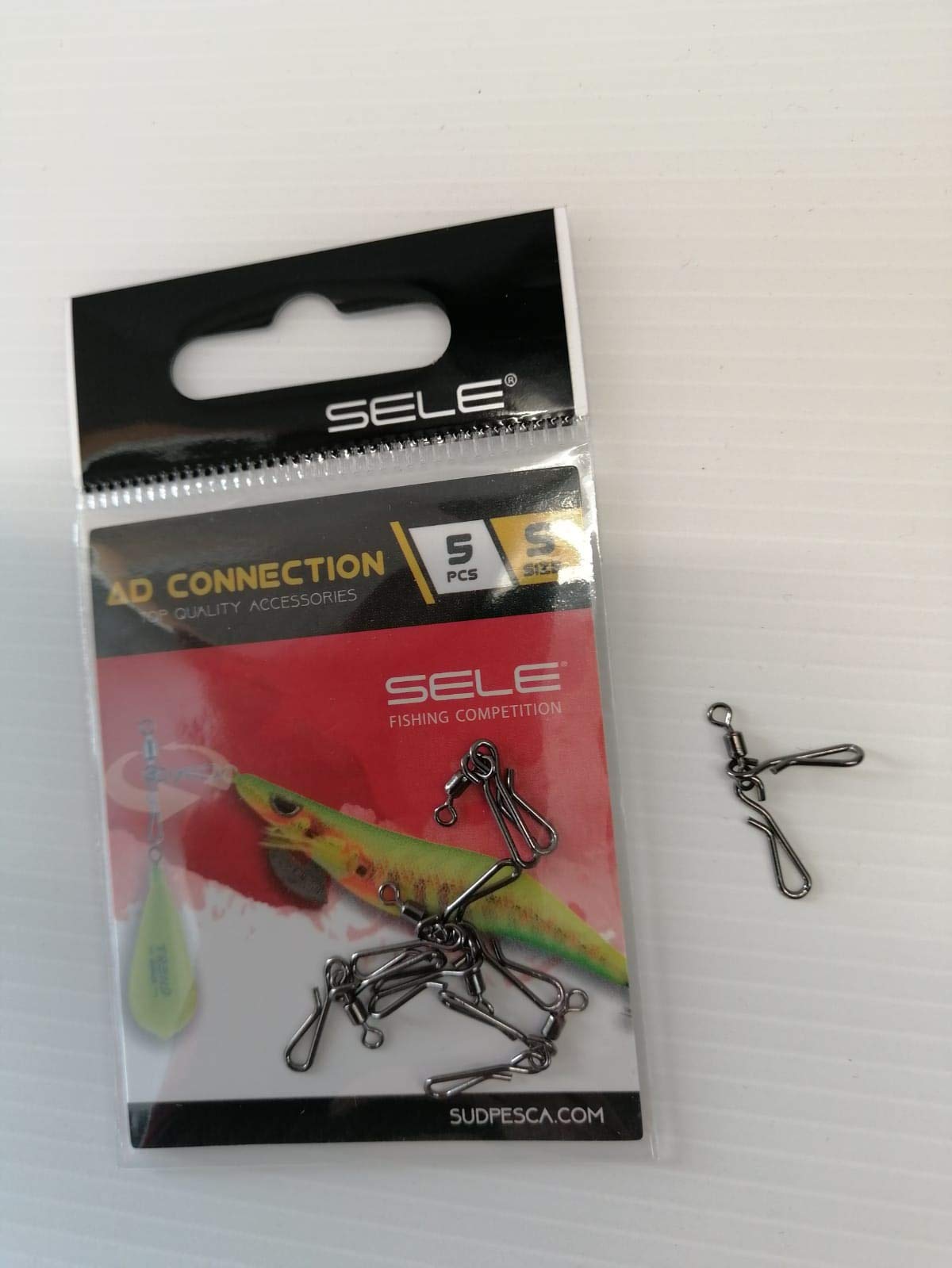 Sele AD Connection Size S - Double Swivel Quick Connector for Eging Fishing - Cuttlefish and Squid