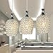 FEEKENBU Modern 3 Lights Crystal Pendant Lighting for Kitchen Island and Dining Room