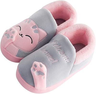 Amazon Ruji ルジ 子供スリッパ 可愛い キッズ 幼稚園 赤ちゃん 厚手 ねこ 猫の足 厚め 防寒スリッパ 冬スリッパ あったかスリッパ 女の子 男の子 もこもこ 滑り止め付き 柔らかい 軽い おしゃれ フワフワ 小学生 歩きやすい シューズ バッグ