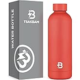 Insulated Water Bottle with Lid, 17 oz Reusable Leak-Proof Metal Stainless Steel Water Bottles for Travel, Sports, Gym, Outdoor (Red)
