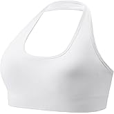 iMucci Halter Bra Medium Low Impact Sports Bras for Women Seamless Workout Padded Open Back Gym Yoga Bra with Removable Pads