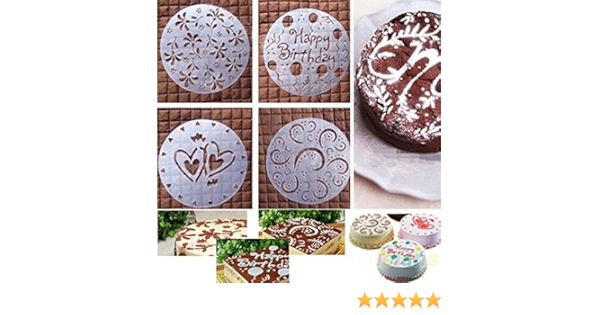 Cookie Baking Mould Fondant Sugar Craft Cake Decorating Coffee Decorating Bakery Stencils 4 Pieces Cake Spray Molds Baking Tools Accessories Bakeware Eco Packsystem At