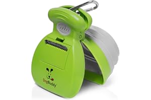 DogBuddy Pooper Scooper, Portable Dog Pooper Scooper, Poop Scooper for Small and Large Dogs, Pooper Scooper With Bag Attachment, Leash Clip and Dog Waste Bags Included (Medium, Kiwi)
