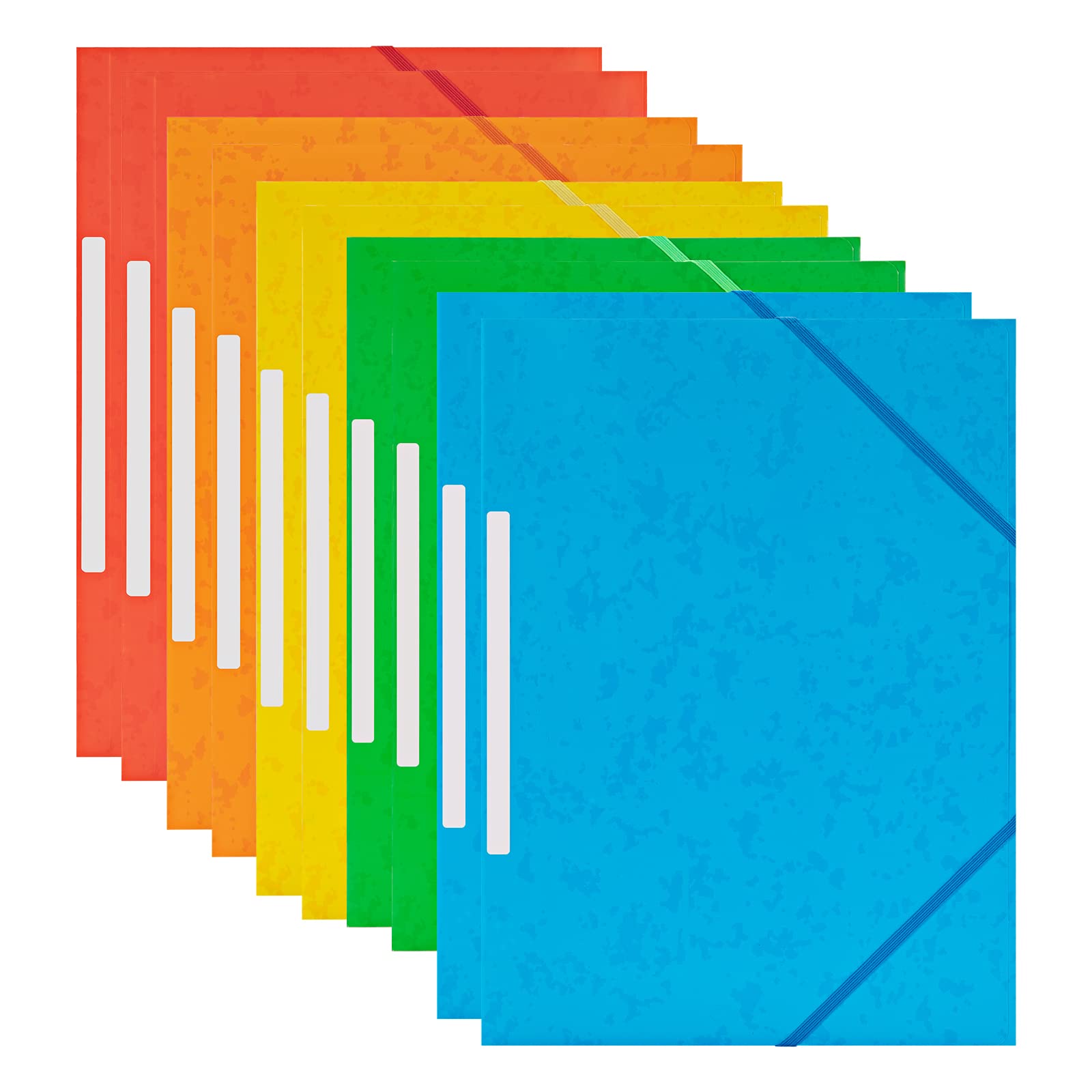 A4 Kraft Paper Portfolio Folder, Corner Tensioner Folders with Elastic Band, 10 Secure Elastic Folders, Storage for Files, Documents, Meetings, Reports, Office Supplies