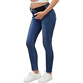 AMPOSH Women's Maternity Skinny Jeans Mid-Rise Stretchy Denim Pants for Pregnancy and Postpartum