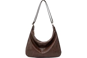 Zfkqzx Hobo Bags for Women Retro Vegan Leather Shoulder Handbag Foldable Slouchy Tote Crossbody Purses
