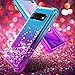 OEAGO Samsung Galaxy S10 Plus Case, Galaxy S10+ Case, Flowing Liquid Floating Bling Glitter Sparkle TPU Bumper Shockproof Girls Women Case for Samsung Galaxy S10+ Plus (6.4 inch 2019) - Teal Purple