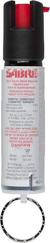 Sabre Protector 22-Gram Dog Spray with Key Ring, 14 Second Total Spray Time, 3.5-Meter Range, Humane Dog Attack Deterrent, Maximum Strength Allowed by Health Canada