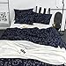 Wake In Cloud - Constellation Duvet Cover Set, 100% Cotton Bedding, Sky Stars Pattern Printed on Dark Navy Blue, with Zipper Closure (3pcs, Queen Size)