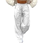 Zontroldy Cargo Pants Women Parachute Pants Y2K Baggy Casual High Waist Wide Leg Track Pants Streetwear