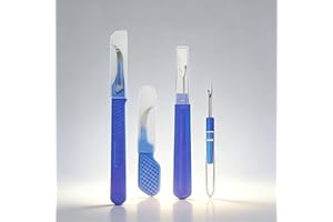4 Pcs Seam Ripper Set and Thread Cutter Sewing Stitch Remover Tool Kit with Safety Cap for Embroidery Quilting Hemming Blue (