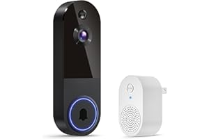 BlazSync Wireless Video Doorbell Camera with Receiver, AI Human Detection, 2-Way Talk, Night Vision, Cloud Storage, Real-Time Alerts, Battery Powered, 2.4G Wi-Fi Only