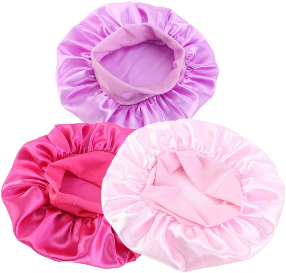 Milisten 3pcs Toddler Sleep Wide Band Silk Bonnet Children Shower Cap Kids Head Cover Sleeping Hat Beauty Head Scarf for Kids Children Infant Newborn Babies Girls - Image 3