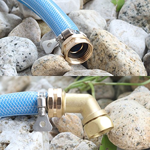 PLG Garden Hose Elbow Connector,45 Degree Hose Extender,Solid Brass Adapter - Thumbnail 4