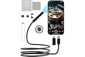 ZOIOT Endoscope Camera with Light,1920P HD Endoscope with 5.9ft Semi-Rigid,Endoscope Camera with 8 Adjustable LED Lights,7.9mm IP67 Waterproof