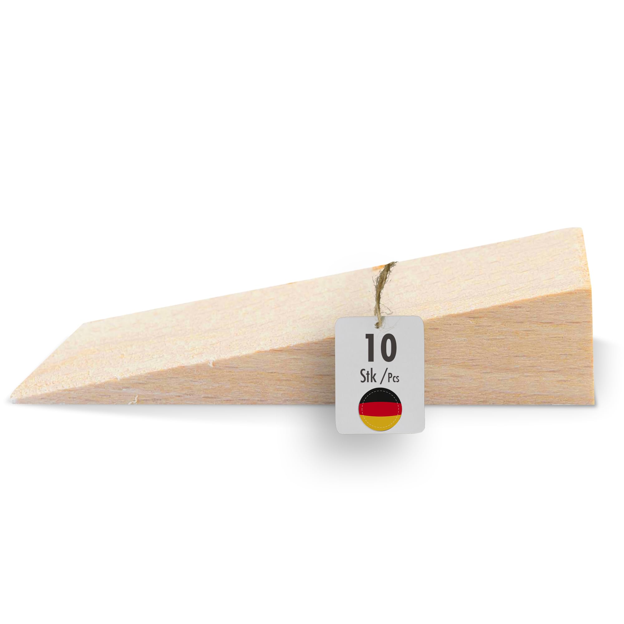 haggiy Hardwood Wedge - Wooden Wedge Set - Natural Beech Wedges - Door Stopper - Ideal for Furniture, Assembly, DIY - (LxWxH) 70 x 25 x 15 mm (10 Pcs.) — image 1