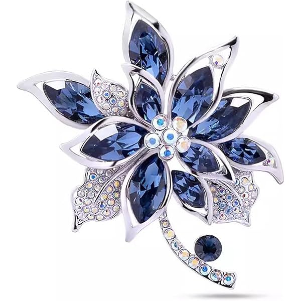 Elegant Crystal Flower Brooch With Simulated Pearl - Rhinestone Corsage Pin For Women, Wedding, Prom & Special Occasions