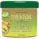 TCB Naturals Conditioner Hair & Scalp Olive Oil & Vitamin-E Jar, 10 Ounce (4 pack)