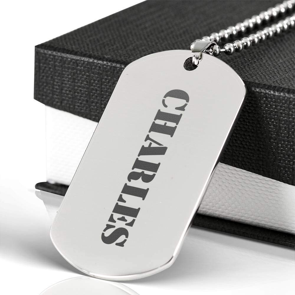 Jewelry Laser Engraved Dog Tag Necklace 
